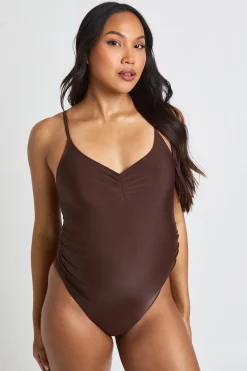 Maillot De Bain De Maternité À Fronces Sur Le Devant