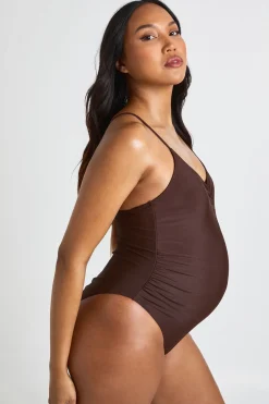 Maillot De Bain De Maternité À Fronces Sur Le Devant