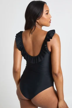boohoo Maillot De Bain De Maternité Plongeant À Volants<Femme Maillots De Bain|Tenues De Plage