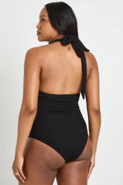 boohoo Maillot De Bain De Maternité Plissé À Décolleté Plongeant Avec Détail Bordure<Femme Maillots De Bain|Tenues De Plage
