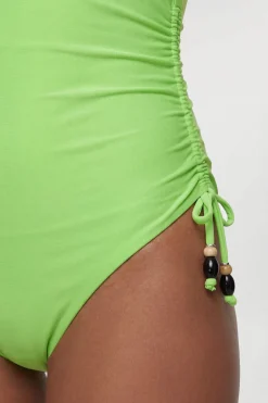Maillot de Bain à Dos Échancré avec Détails Perlés