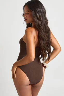 Maillot De Bain Dos-nu À Bordure Dorée