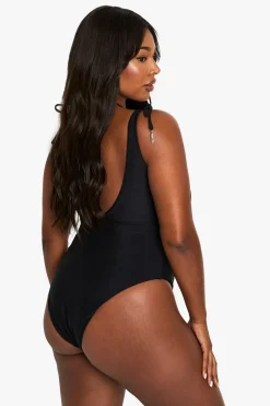 Maillot de bain dos nu grande taille Feather Charm