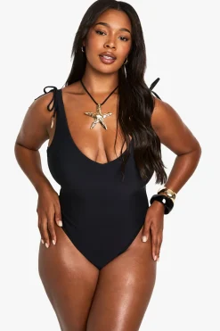 Maillot de bain dos nu grande taille Feather Charm