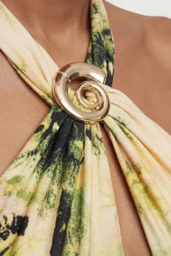 Maillot De Bain Dos Nu Tropical Avec Coquillages Décoratifs