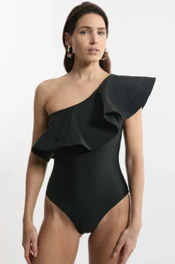 Maillot de bain Drama à volant et à une épaule