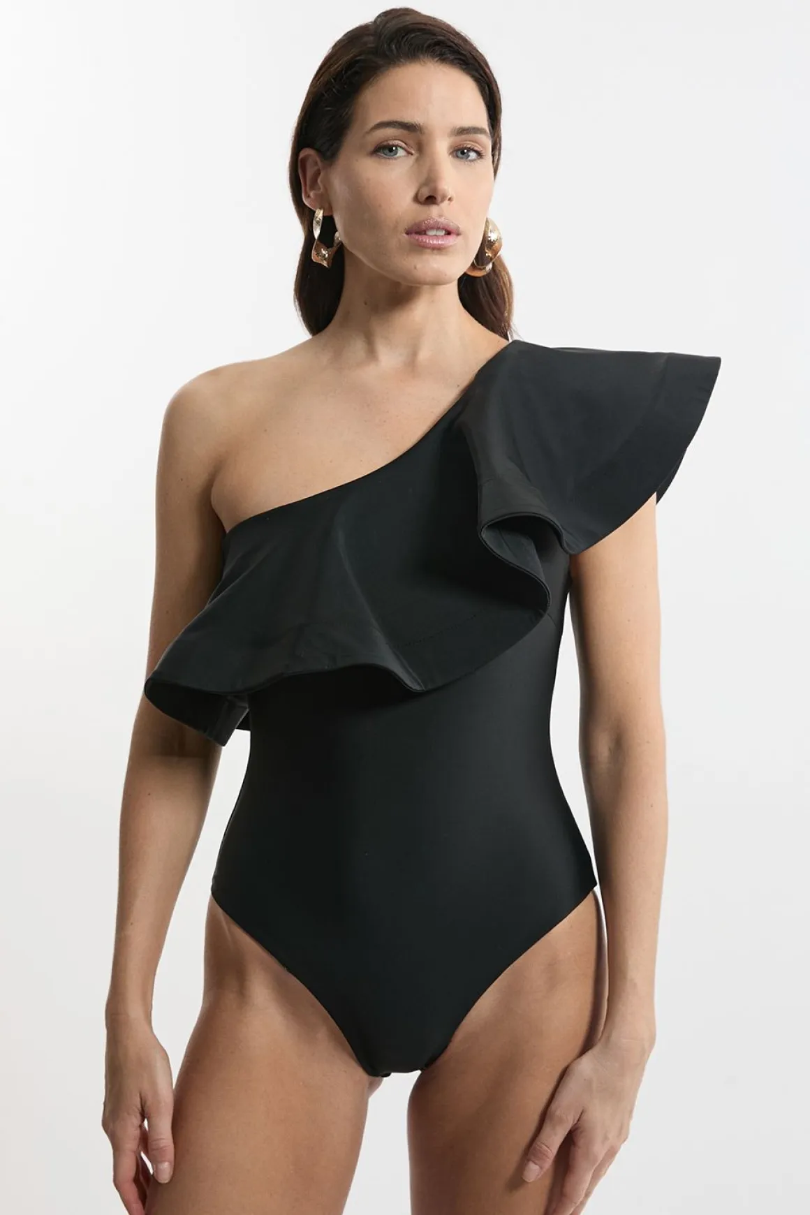 Maillot de bain Drama à volant et à une épaule