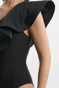Maillot de bain Drama à volant et à une épaule