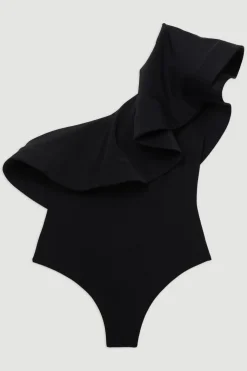 Maillot de bain Drama à volant et à une épaule