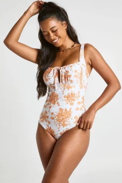 Maillot De Bain À Détail Froncé Fleuri