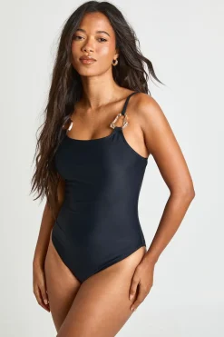 Maillot De Bain Encolure Carrée Avec Finitions Dorées