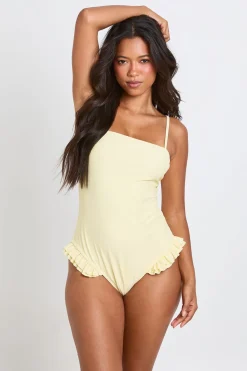 boohoo Maillot De Bain À Encolure Carrée Avec Détails À Volants<Femme Maillots De Bain|Tenues De Plage