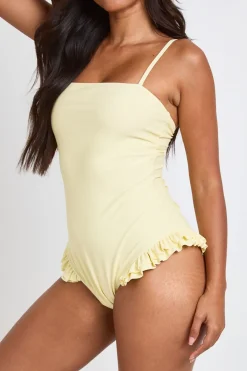 boohoo Maillot De Bain À Encolure Carrée Avec Détails À Volants<Femme Maillots De Bain|Tenues De Plage