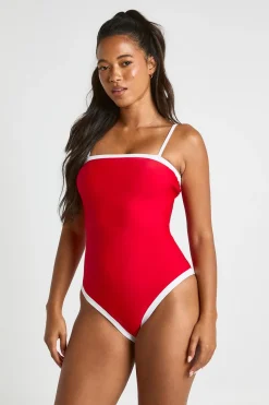 Maillot De Bain À Encolure Carrée Avec Effet Ventre Plat Et Détails Contrastés