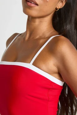 Maillot De Bain À Encolure Carrée Avec Effet Ventre Plat Et Détails Contrastés