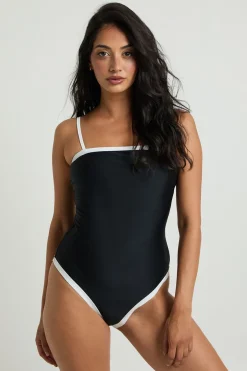 Maillot De Bain Encolure Carrée Avec Contrôle Du Ventre Et Détails Contrastés