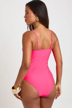 Maillot De Bain Encolure Carrée Bordure Dorée