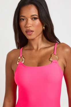 Maillot De Bain Encolure Carrée Bordure Dorée