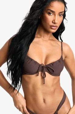 boohoo Maillot de bain essentiel à armatures, haut de bikini<Femme Looks Chocolat|Tenues De Plage