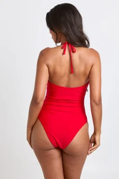 boohoo Maillot De Bain Froncé À Encolure Licou<Femme Maillots De Bain|Tenues De Plage