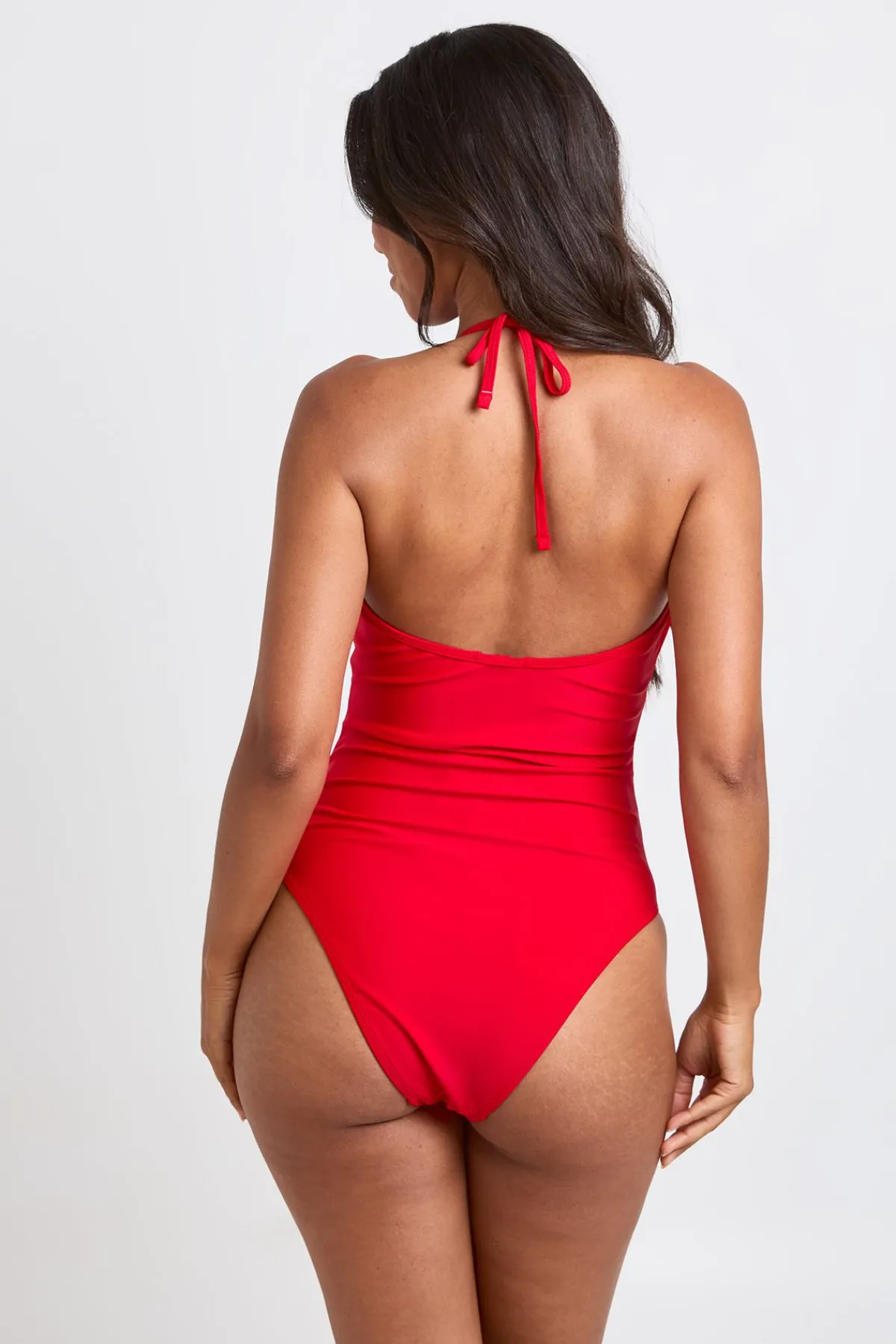 boohoo Maillot De Bain Froncé À Encolure Licou<Femme Maillots De Bain|Tenues De Plage