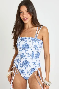 boohoo Maillot De Bain À Fronces Motif Floral<Femme Maillots De Bain|Tenues De Plage