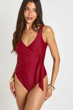 boohoo Maillot De Bain Gainant À Détail Drapé<Femme Maillots De Bain|Tenues De Plage