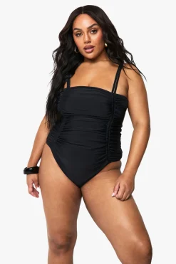 Maillot de bain gainant à fronces latérales