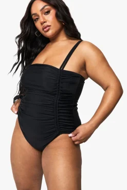Maillot de bain gainant à fronces latérales