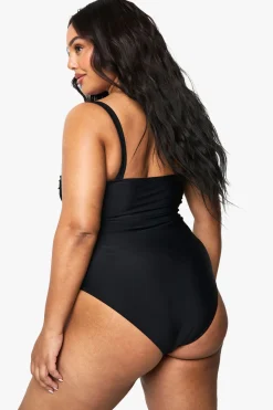 Maillot de bain gainant à fronces latérales
