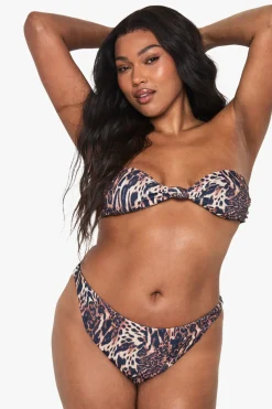 boohoo Maillot de Bain Grande Taille Essentials Culotte Unie<Femme Imprimé Léopard|Tenues De Plage