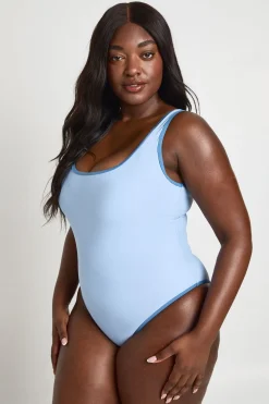 Maillot De Bain Grande Taille À Détails Contrastés