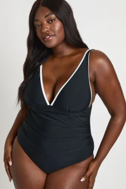 Maillot De Bain Grande Taille Plongeant Gainant