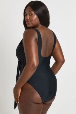 boohoo Maillot De Bain Grande Taille À Détail Cache-cœur Et Contrôle Du Ventre<Femme Maillots De Bain|Tenues De Plage