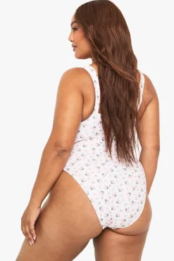 Maillot De Bain Grande Taille À Armatures Avec Fronces Et Imprimé Fleuri Ditsy Essentials