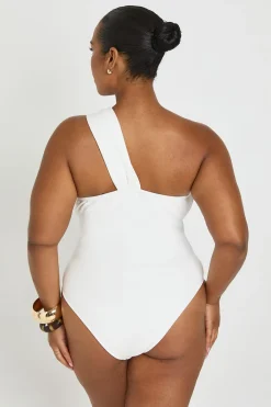 boohoo Maillot De Bain Grande Taille Asymétrique Avec Découpe Centrale<Femme Maillots De Bain|Tenues De Plage