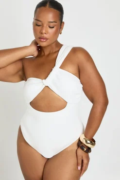 boohoo Maillot De Bain Grande Taille Asymétrique Avec Découpe Centrale<Femme Maillots De Bain|Tenues De Plage