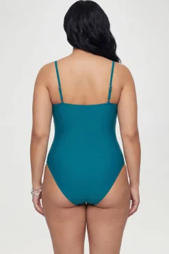 Maillot De Bain Grande Taille Avec Détail Anneau Et Découpe Cache-cœur
