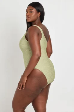 Maillot De Bain Grande Taille Texturé Asymétrique Une Épaule