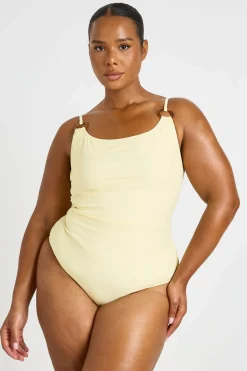 boohoo Maillot De Bain Grande Taille À Encolure Arrondie Avec Détails Ornementaux<Femme Maillots De Bain|Tenues De Plage