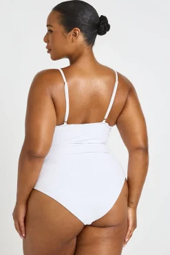Maillot De Bain Grande Taille À Encolure Ronde Avec Détails Ornementaux