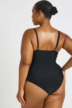 Maillot De Bain Grande Taille À Encolure Arrondie Avec Détail D'anneaux