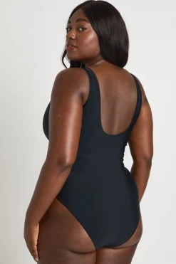 boohoo Maillot De Bain Grande Taille À Encolure Arrondie Avec Contrôle Du Ventre<Femme Maillots De Bain|Tenues De Plage