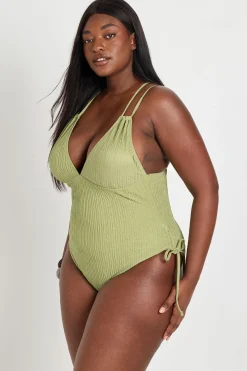 Maillot De Bain Grande Taille À Décolleté Plongeant Texturé