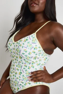 Maillot De Bain Imprimé Citron Grande Taille