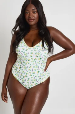 Maillot De Bain Imprimé Citron Grande Taille