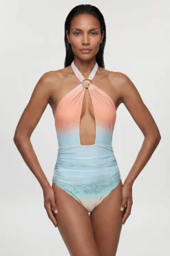 Maillot De Bain Imprimé Coucher De Soleil À Placement