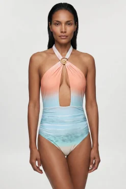Maillot De Bain Imprimé Coucher De Soleil À Placement