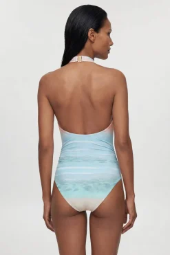 Maillot De Bain Imprimé Coucher De Soleil À Placement