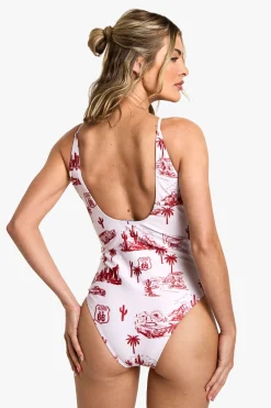 boohoo Maillot de bain imprimé façon moto<Femme Maillots De Bain|Tenues De Plage